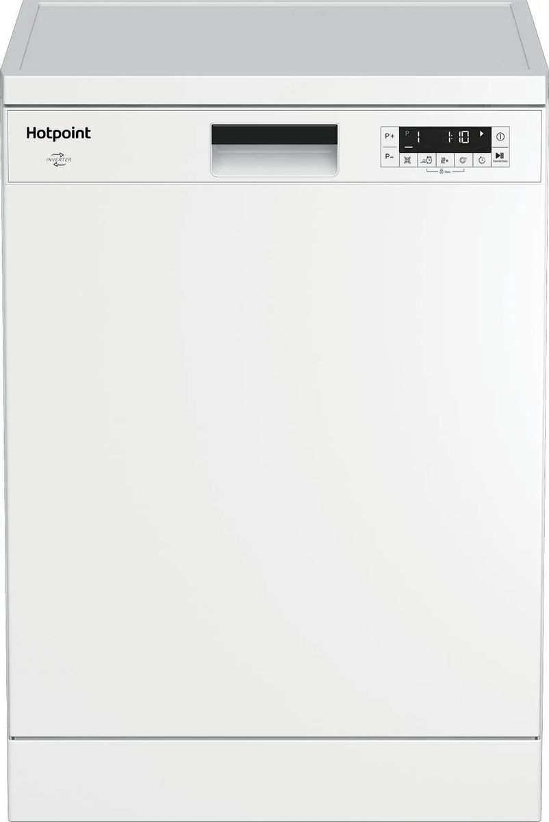 Посудомоечная машина HOTPOINT HF 5C84 DW,  полноразмерная, напольная, 59.8см, загрузка 15 комплектов, белая [869894700020]